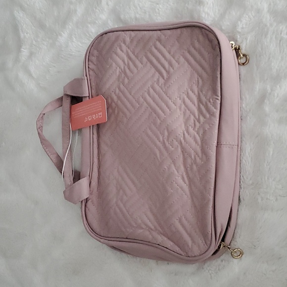 Pink Quilted Women's Cosmetic Bag - Picture 6 of 6